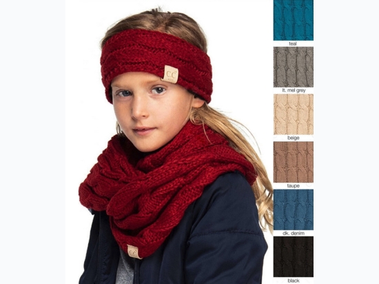 Girl's C.C Knitted Infinity Scarf - 6 Color Options