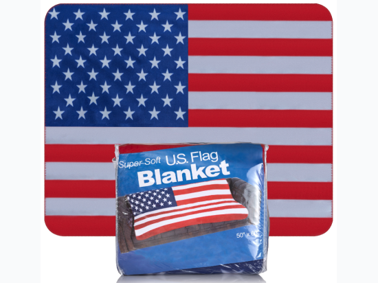 American Flag Throw Blanket - Plush Polyester Fleece United States Blanket