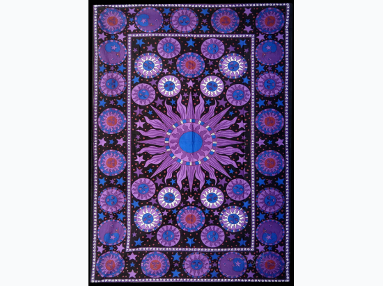 Faces Of The Sun Stars Tapestry - 7 x 4.5 ft