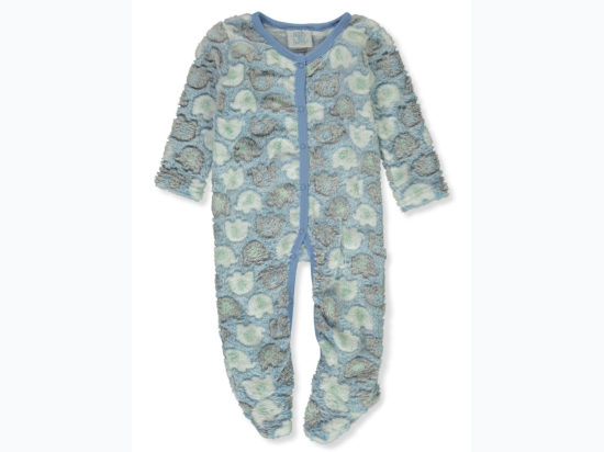 Unisex Newborn Super Soft Fleece Elephant Coverall in Blue