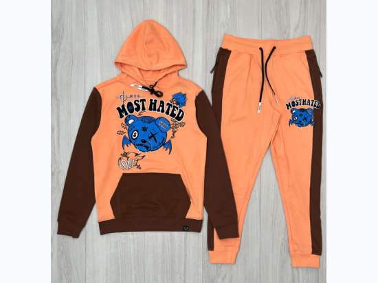 Men's Most Hated Hoodie Jogger Set - in Coral