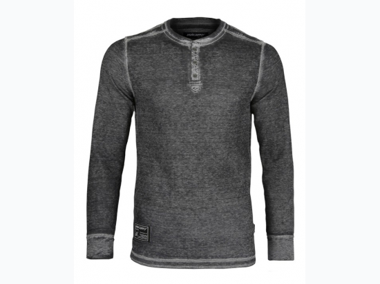 Men's Long Sleeve Lightweight Burnout Thermal Shirt in Black