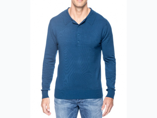 Men's Premium Classic Knit Long Sleeve Polo Sweater - 6 Color Options