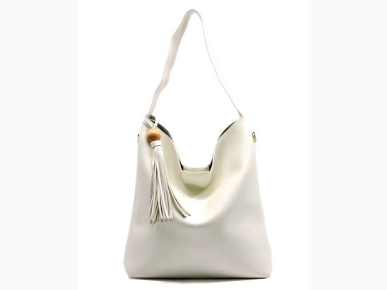 Tassel Shoulder Bag 2-in-1 Set in White