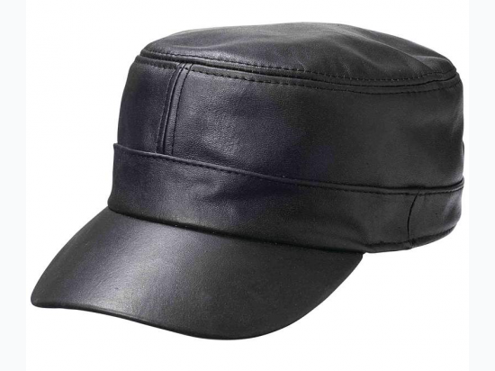 Casual Outfitters™ Solid Genuine Lambskin Leather Cap