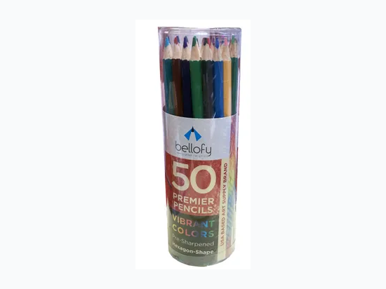 50 Count Bellofy Pre Sharpened Colored Pencils for Adults & Kids