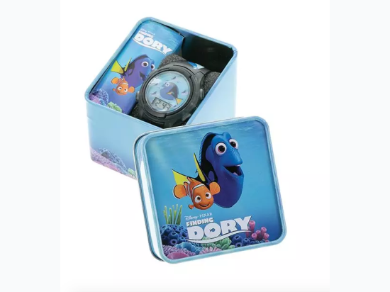 LCD Date & Time Watch in Tin Case - Disney Finding Dory