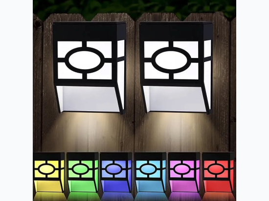 Solar Lights – 2 Modes LED (White and Color Changing) – For Fences, Decks & Stairs - 8 Pack