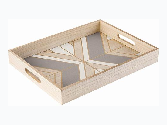 Decorative Refined Wood Serving Tray