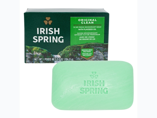 Irish Spring Original Bar Soap w/ Flaxseed Oil -  3.7 oz, Single Bar