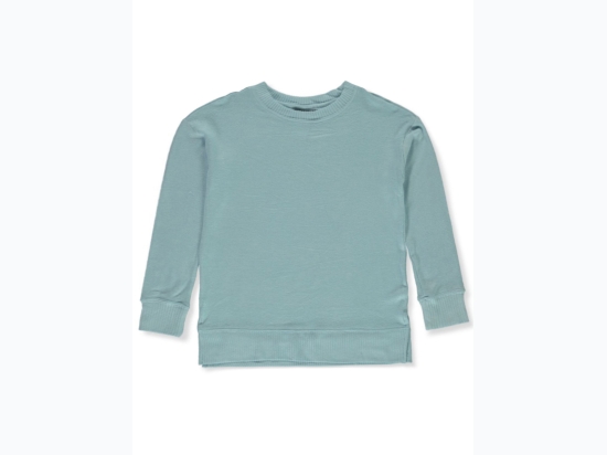 Girl's Kidtopia Super Soft Knit Crew Neck Sweatshirt in Blue