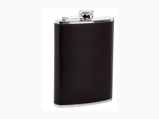 Maxam® 8oz Stainless Steel Flask with Black Wrap