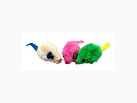 Furry Mice Cat Toys Set - Colors May Vary