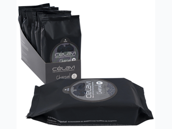Celavi 30ct Charcoal Make-Up Remover Towelettes