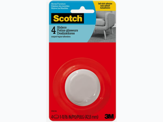 Scotch 4-Pack 1-11/16 In Round Plastic Carpet Furniture Slider