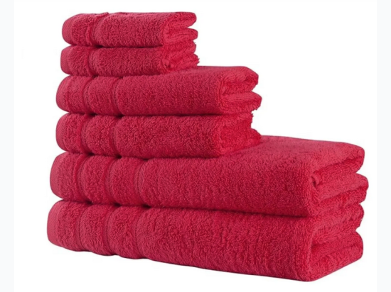 Comfort Realm Ultra Soft 6 Piece Towel Set - Red