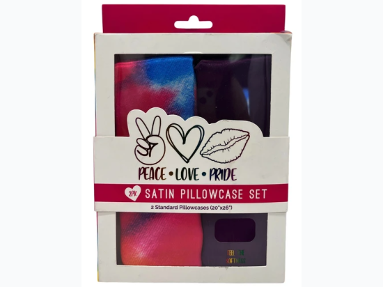Peace Love Pride 2 Pack 20" x 26" Satin Pillowcase Set