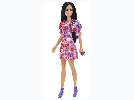 Barbie Fashionista Doll - Brunette With Pink Floral Dress