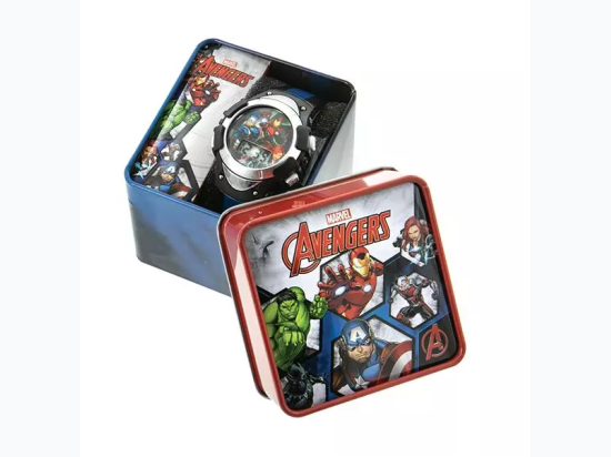 LCD Date & Time Watch in Tin Case - Marvel Avengers