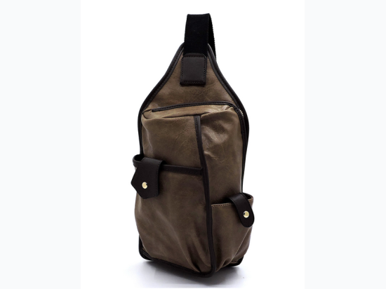 Multi Pocket Sling Backpack in Stone