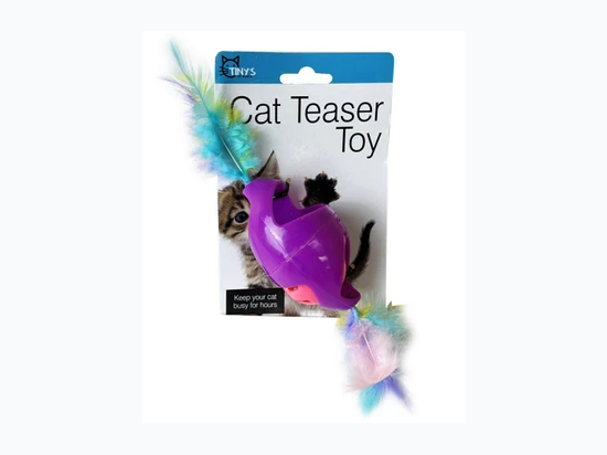 Cat Jingle Rolling Toy with Feather