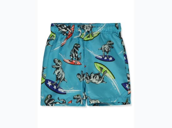 Toddler Boy Surfing T-Rex Swim Shorts