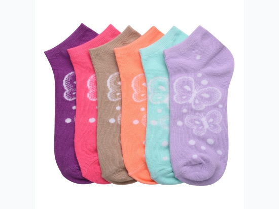 Infant Girls Mamia Multi Color Butterfly 3pk Socks - Assorted Colors - Size 0-12