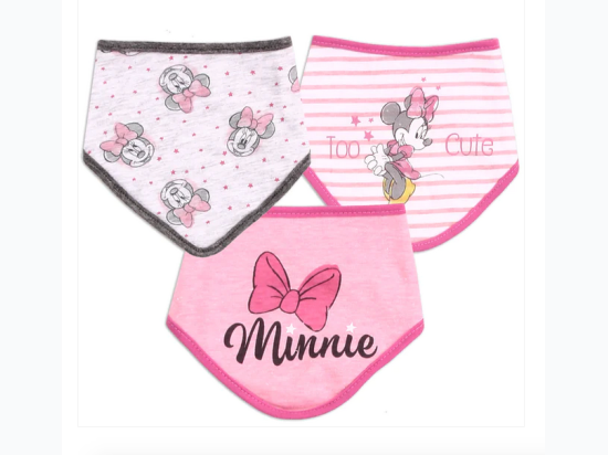 Infant Minnie Mouse Too Cute 3pk Bibs