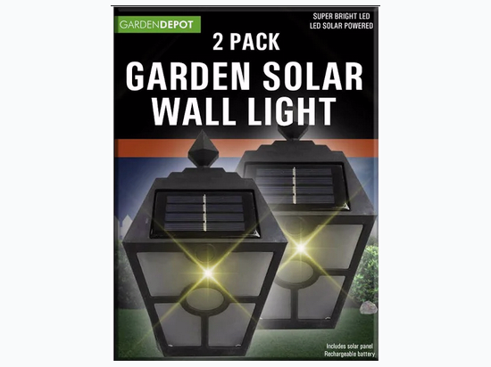 Outdoor LED Solar Wall Lamp - 2 Pack