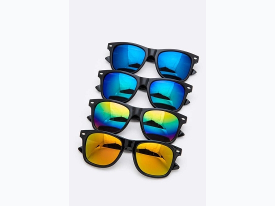 Men's Classic UV400 Color Tinted Mirror Sunglasses in Black