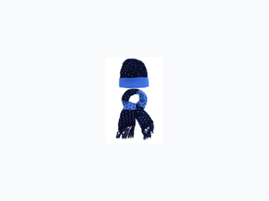 Boy"s and Girl's Winter Scarf and Hat In Navy & Blue