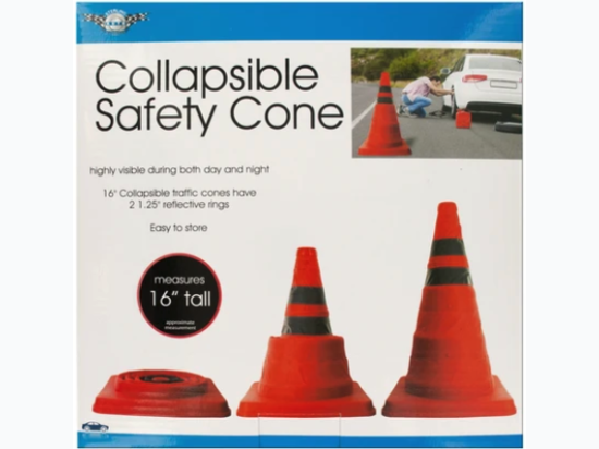 Collapsible Traffic Safety Cone with Reflective Rings