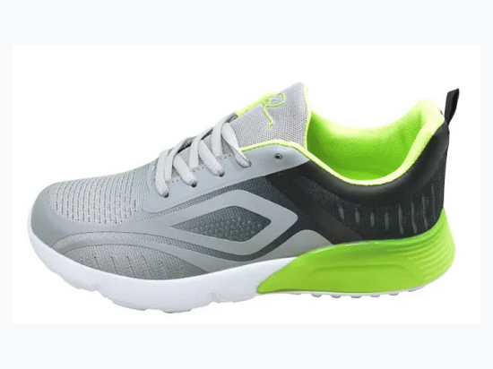 Women's Running Sneaker In Grey/Lime Green