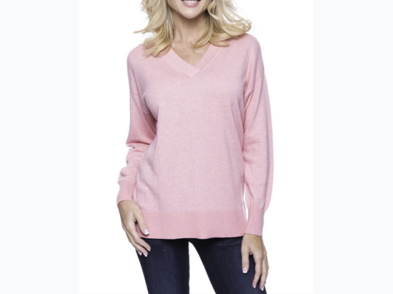 Women's Box-Packaged Tocco Reale Cashmere Blend Deep V-Neck Sweater - 4 Color Options
