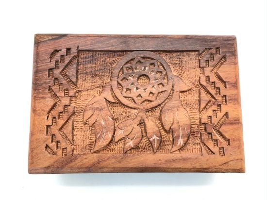 Dreamcatcher Wooden Carved Box - 4" x 6"