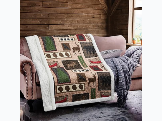 Virah Bella® Collection Quilted Sherpa Throw - Lake Living