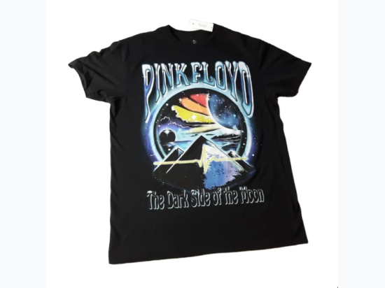 Men's Vintage Pink Floyd The Dark Side Of The Moon Logo T-Shirt in Black - SIZE XL