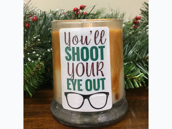 Holiday Hand Poured Soy Jar Designer Candles - Snickerdoodle - You'll Shoot Your Eye Out