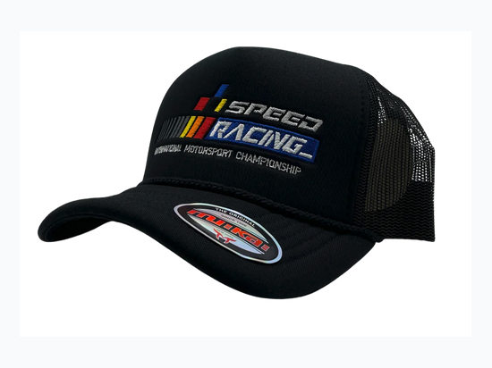 Men's Speed Racing Trucker Hat in Black