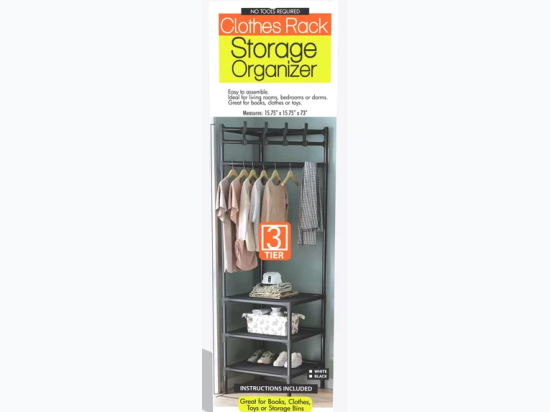 3-Tier Corner Clothing Shoes Storage Organizer