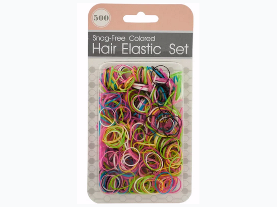 500-Piece Snag-Free Colored Hair Elastics Set