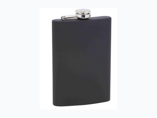 Maxam® 8oz Stainless Steel Black Flask