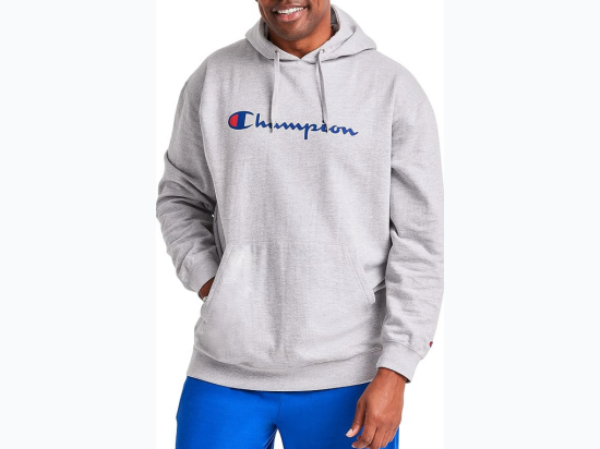 Men's Champion Hoodies with Blue Script Logo Close Out Special - 3 Color Options