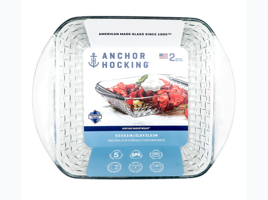 Anchor Hocking 2 Quart Basketweave Baking Dish