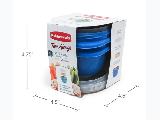 2-PACK 2 CUP TAKEALONGS™ FOOD STORAGE CONTAINERS - Colors Vary