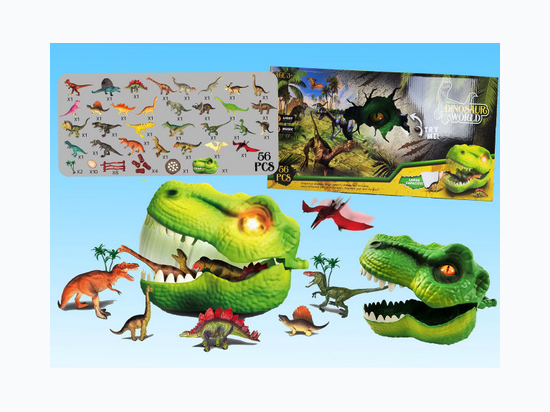 56 Piece Large 18" Dino Playset with Light & Sound