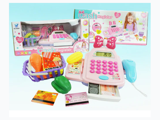 Kid's Cash Register Toy - In Pink