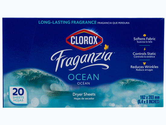 Clorox 20 Count Dryer Sheet - Ocean