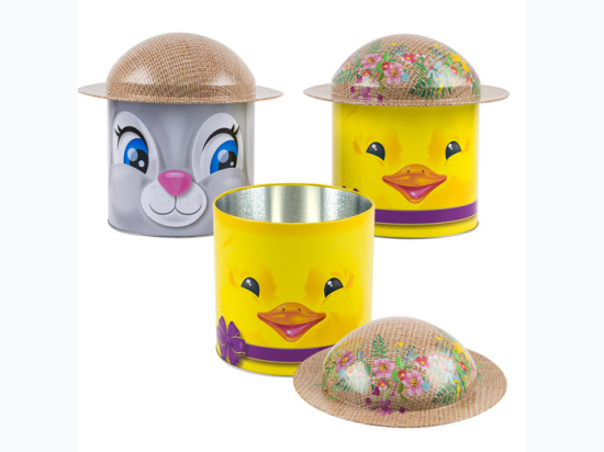 1/2 Half Gallon Easter Tin With Hat - 2 Options