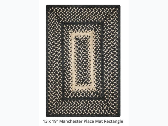 HomeSpice Decor - Manchester Black Jute Braided 13"X 19" Retangular Placemat